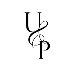 pu, up, monogram logo. Calligraphic signature icon. Wedding Logo Monogram. modern monogram symbol. Couples logo for wedding