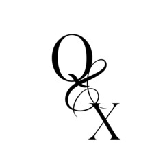 xq, qx, monogram logo. Calligraphic signature icon. Wedding Logo Monogram. modern monogram symbol. Couples logo for wedding