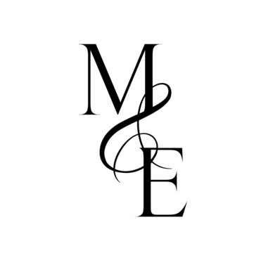 em, me, monogram logo. Calligraphic signature icon. Wedding Logo Monogram. modern monogram symbol. Couples logo for wedding
