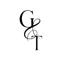 tg, gt, monogram logo. Calligraphic signature icon. Wedding Logo Monogram. modern monogram symbol. Couples logo for wedding