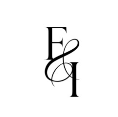 if, fi, monogram logo. Calligraphic signature icon. Wedding Logo Monogram. modern monogram symbol. Couples logo for wedding