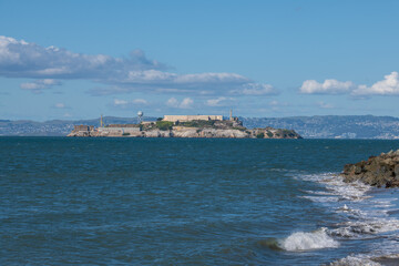 Blick auf Insel Alcatraz / Gefängnisinsel Alcatraz