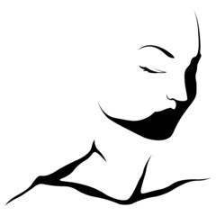 Woman black silhouette isolated illustration