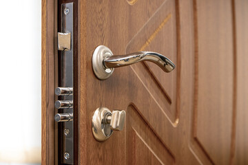Entrance doors with a lock. The name is "Eco-Eco". Armored.