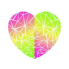 abstract colorful heart illustration on white background