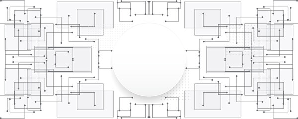 Technology background, creative hi-tech geometric pattern, gray and white overall composition