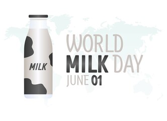vector graphic of world milk day good for world milk day celebration. flat design. flyer design.flat illustration.
