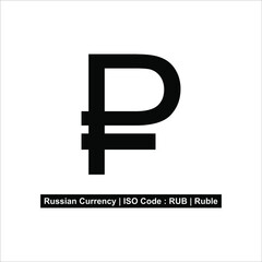 Russian Symbol, Russian Ruble Icon, RUB Sign. Vector Illustration