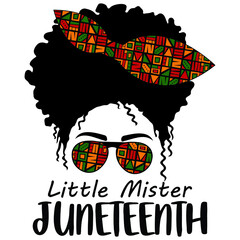 Little mister Juneteenth,  Happy Juneteenth independence day shirt print template typography design for vector file.