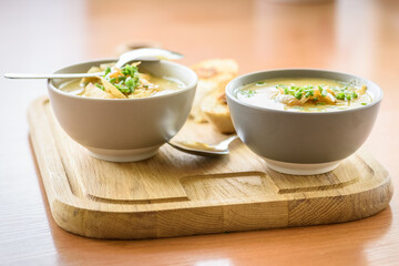 onion soup with croutons