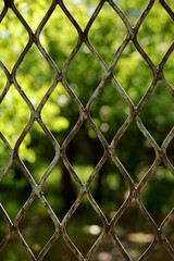 Fototapeta premium close-up old rusty iron fence