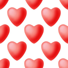 Obraz na płótnie Canvas Seamless pattern with red hearts.