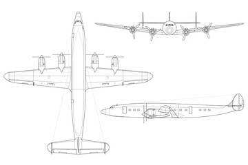 Avi&oacute;n de l&iacute;nea cl&aacute;sico cuatrimotor de h&eacute;lice Constellation