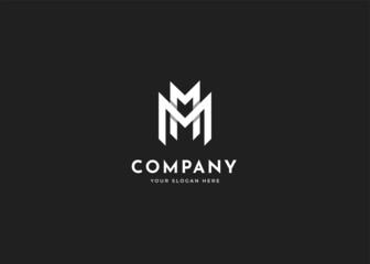 M letter logo design monogram concept