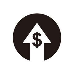 Cost increase icon vector symbol 