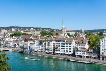 Fototapeta na wymiar Zurich (Zürich) skyline in summer, Switzerland