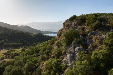 Beautiful view of the mountains from the trek Lycian Way near Kas, Turkey