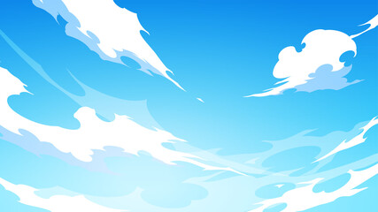 シンプルでかわいい空の背景イラスト 16 9 Background Wall Mural Backgrou ふわぷか