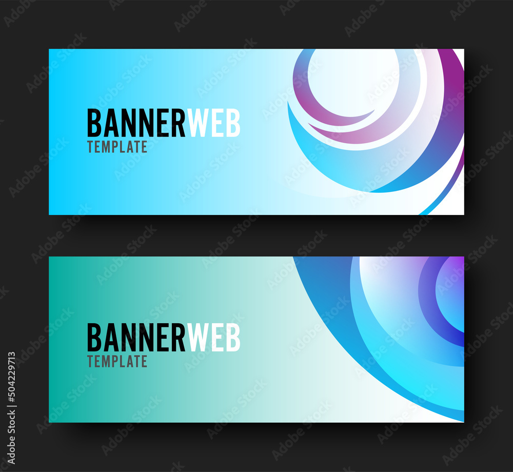 Wall mural abstract background gradient banner template vector, website header advertising