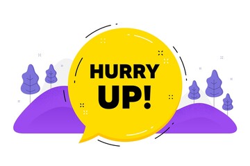 Hurry up sale. Speech bubble chat balloon. Special offer sign. Advertising discounts symbol. Talk hurry up sale message. Voice dialogue cloud. Vector