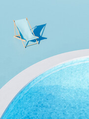 Obraz premium Deckchair placed at poolside on sunny day