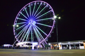 Guayaquil. Ferris Wheel (La Perla) Rueda Moscovita, Malecon 2000, Downtown Guayaquil. night shot