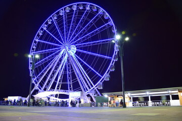 Guayaquil. Ferris Wheel (La Perla) Rueda Moscovita, Malecon 2000, Downtown Guayaquil. night shot