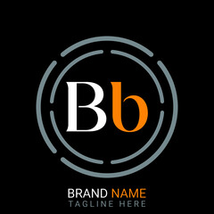 Bb Letter Logo design. black background.