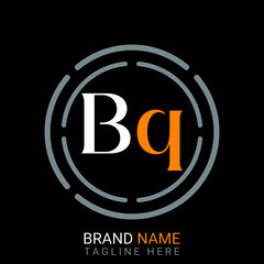 Bq Letter Logo design. black background.
