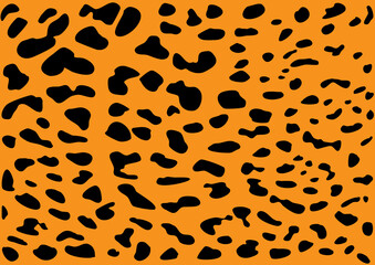 orange and black leopard skin pattern background, vector design
