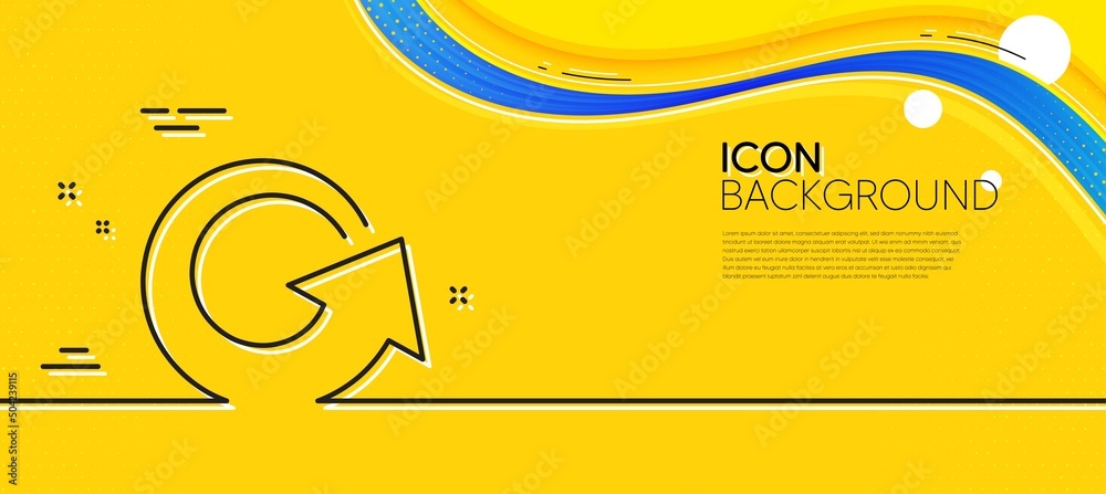 Aufkleber reload arrow line icon. abstract yellow background. update arrowhead symbol. navigation pointer sign