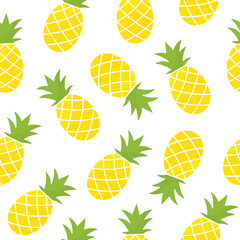 summer seamless pineaplles pattern, great for wrapping, textile, wallpaper, greeting card- vector illustration