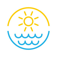 sun and sea icon- vector illustration