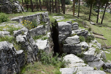 Peru, Qenko, located at Archaeological Park of Saqsaywaman. This archeological site Inca ruins is made up of limestone.