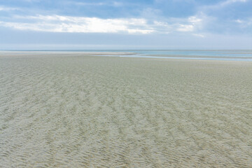 Tidal Flats on Tybee Beach, Tybee Island, Georgia, USA