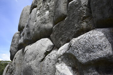 Giant stones that are perfectly carved to fit together at Saqsaywaman, Cusco