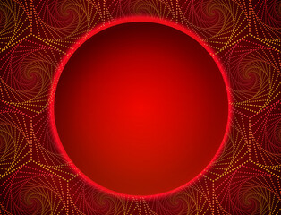 Vector illustration spiral dots wall background with shining red banner