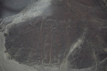 Nazca line of the astronaut . Ancient geoglyph located in the Nazca Desert in southern Peru © Андрей Поторочин