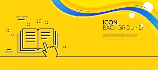 Fototapeta na wymiar Technical documentation line icon. Abstract yellow background. Instruction sign. Minimal technical documentation line icon. Wave banner concept. Vector