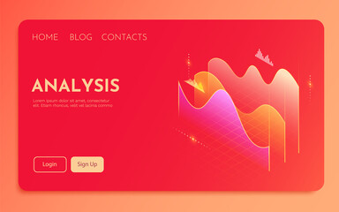 Financial analytics concept. Chart trading. Business application template.