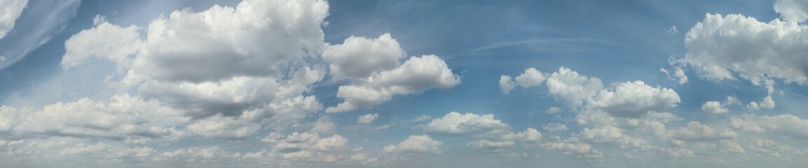 Fototapeta na wymiar Sky panorama. Blue sky with clouds