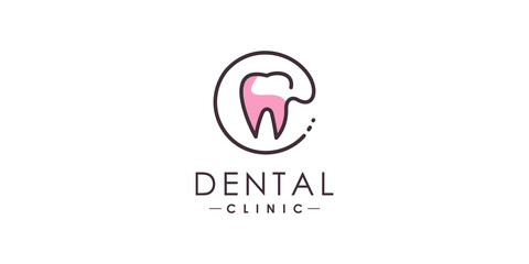 Dental logo design with modern and simple concept Premium Vector