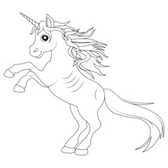 Funny Unicorn coloring page for children