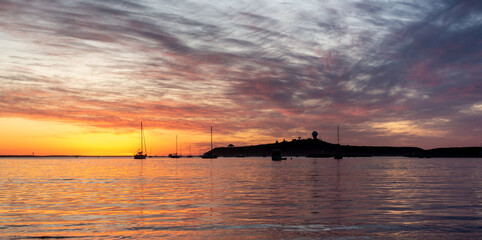 Sunset at half moon bay pillar point harbor beach