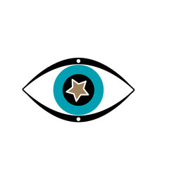 Eye Talisman Icon. Evil Devil Eye Boho Minimalist Graphic Symbol Icon. Modern Poster Eye Symbol Template.