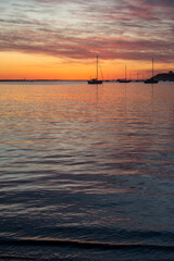 Fototapeta na wymiar Sunset at half moon bay pillar point harbor beach