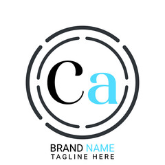 Ca Letter Logo design. white background.