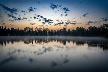 amanecer en lago ciudad de Mexico