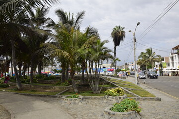 Fototapeta premium On the street of a small town Huanchaco, Peru.