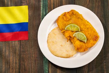 Rich fried dried fish torta - Traditional Colombian dish